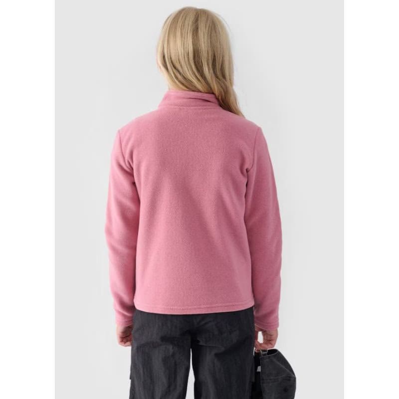 Dievčenská flisová mikina so zipsom 4F JUNIOR FLEECE-JWMM00TFLEF261-56S-LIGHT PINK 3