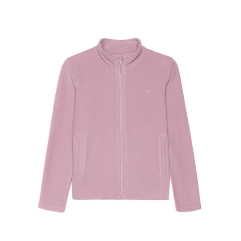 Dievčenská flisová mikina so zipsom 4F JUNIOR FLEECE-JWMM00TFLEF261-56S-LIGHT PINK 5