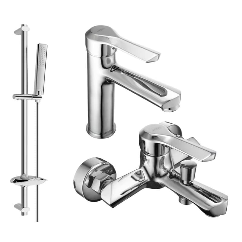 MEXEN/S - Saber DB72 Set umývadlové a vaňové batérie s príslušenstvom, chróm 72103DB72-00