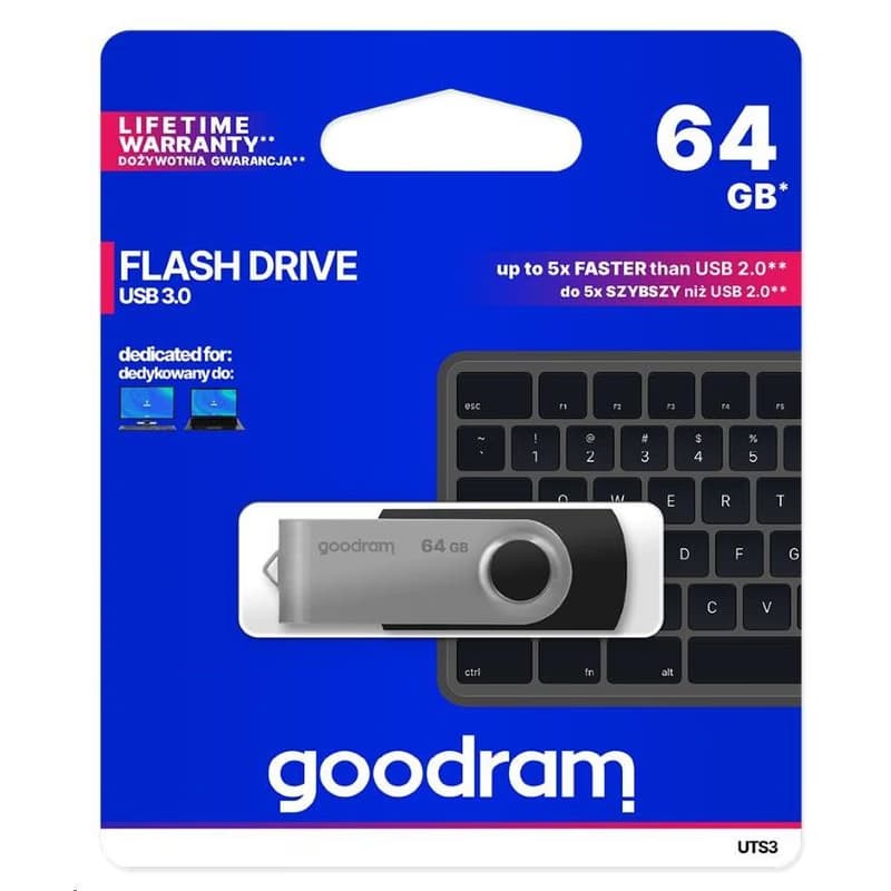 GOODRAM Flash Disk 64GB UTS3, USB 3.0, čierna 5