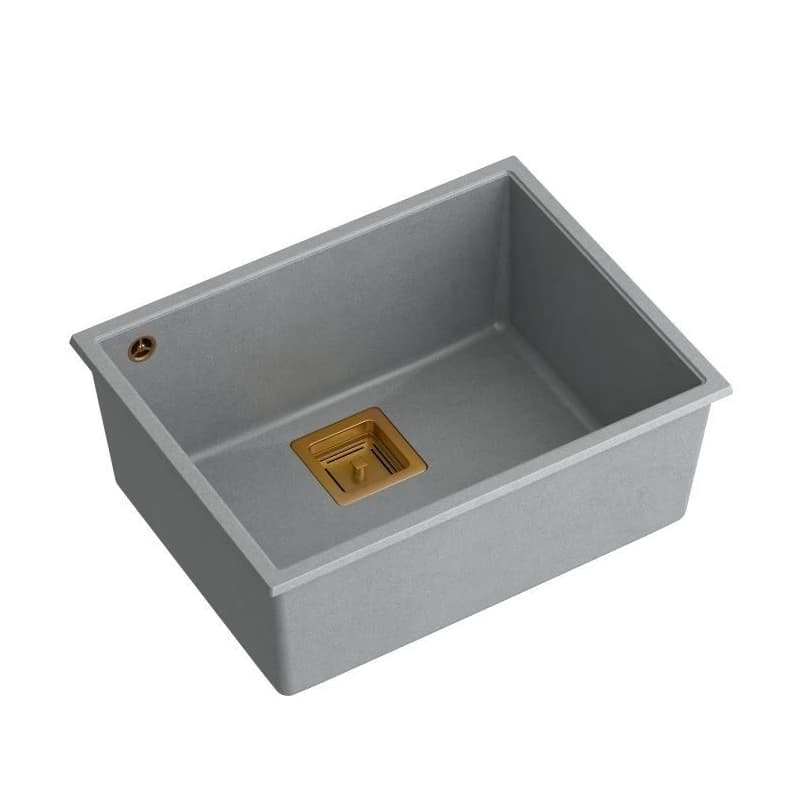 Quadron Quadron - Granitový drez DAVID 50 Grey Metallic Zlaty HQD5542U5-G1 6