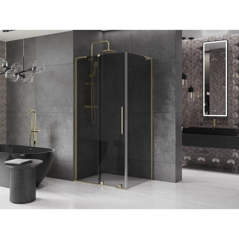MEXEN/S - Velar L sprchovací kút, posuvné dvere 100 x 85, grafit, zlato 871-100-085-43-50 2