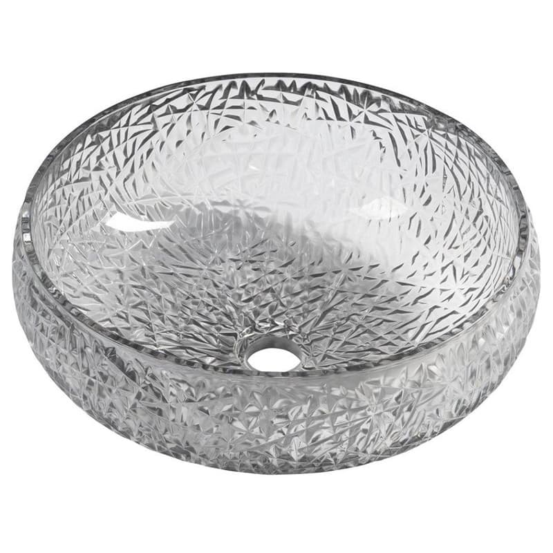 SAPHO - GAVIOTA gravírované sklenené umývadlo na dosku primer 42cm, čierna TY306