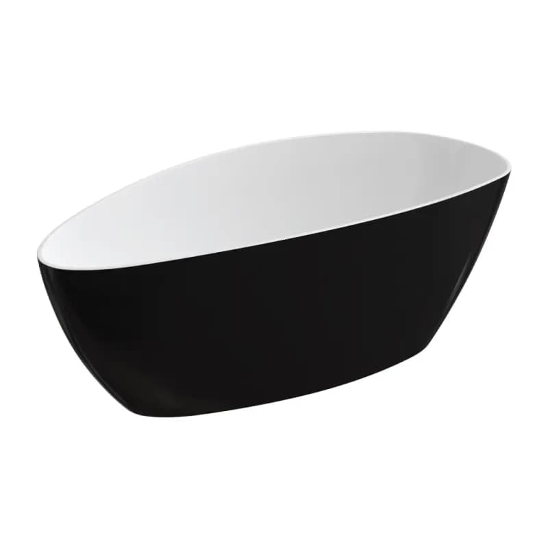 OMNIRES - BARCELONA M+ Voľne stojaca vaňa, 156 x 71 cm, biela/čierna lesk BARCELONA156BCP 5