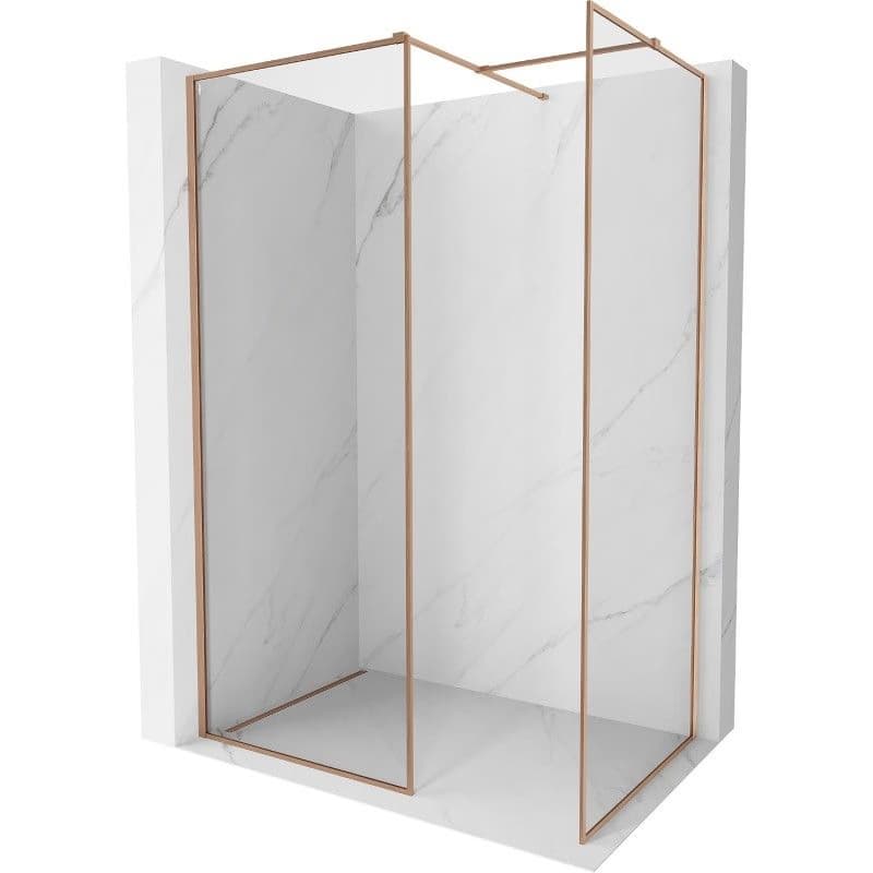 MEXEN/S - Kyoto-F Sprchová zástena WALK-IN s rámom 120 x 110, transparent 8 mm, meď kartáčovaná 800-120-202-04-65-110