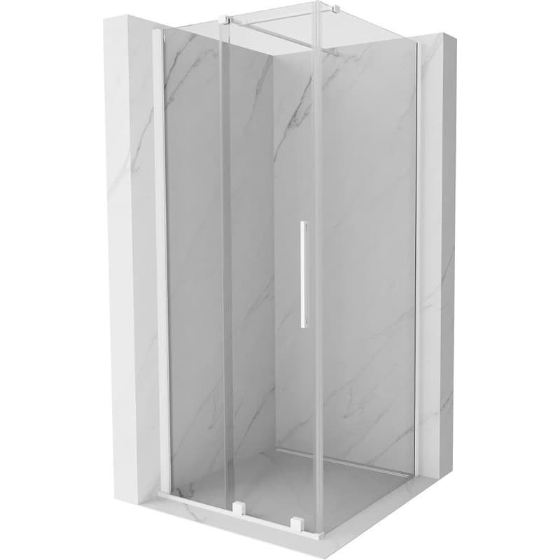 MEXEN/S - Velár sprchovací kút 120 x 120, transparent, biela 871-120-120-01-20