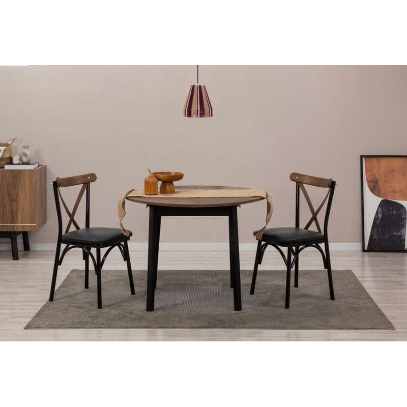 Extendable Dining Table Oliver - Walnut, Black
