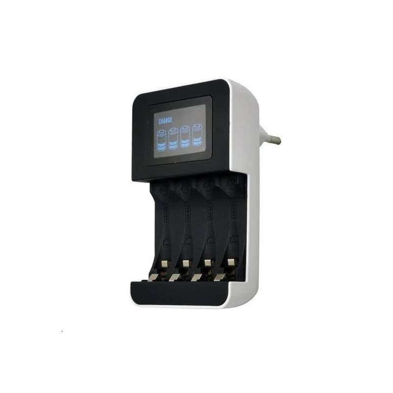 Solight nabíjačka s LCD displejom, AC 230V, 450mA, 4 kanály, AA/AAA, riadená mikroprocesorom