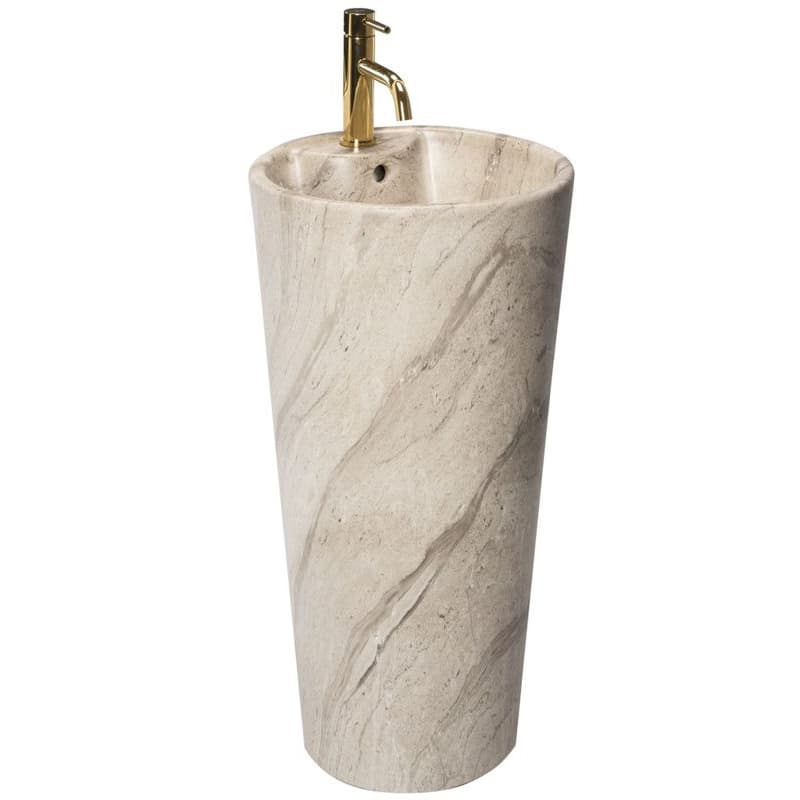 REA - Voľne stojace umývadlo Blanka Natural Matt Marble 40x40 REA-U4664