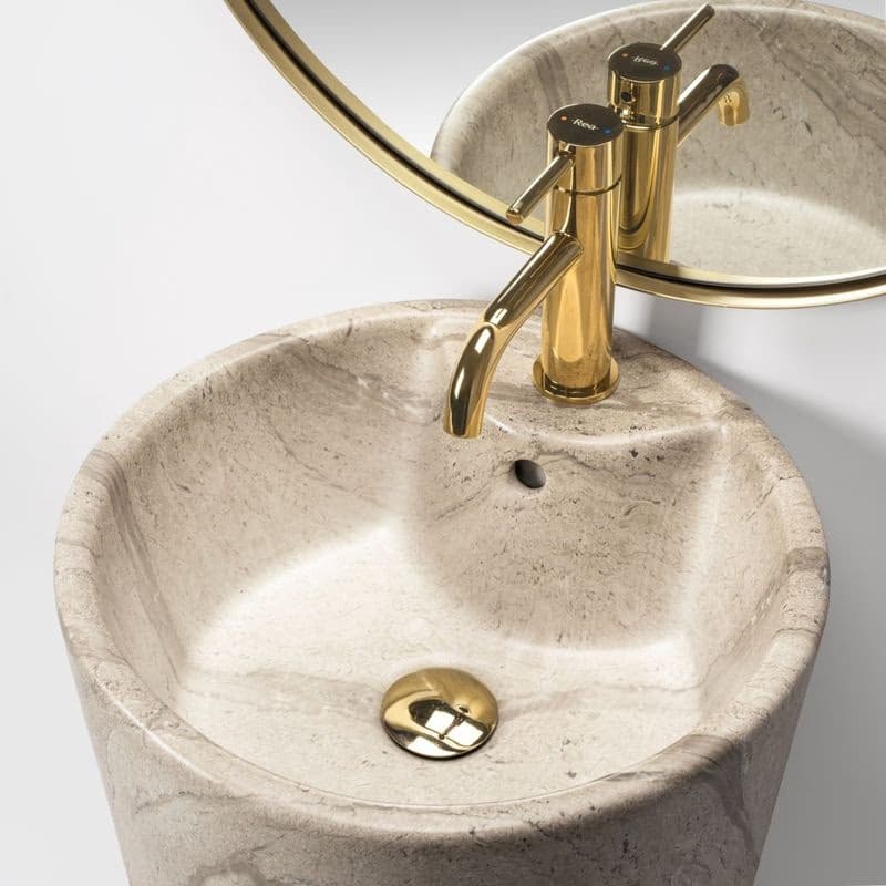 REA - Voľne stojace umývadlo Blanka Natural Matt Marble 40x40 REA-U4664 6