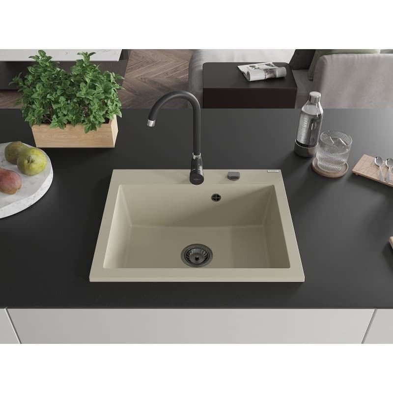 MEXEN/S MEXEN/S - Elix granitový drez 1-miska 600 x 500 mm, béžový, sifón czarn 6525601005-69-B 2