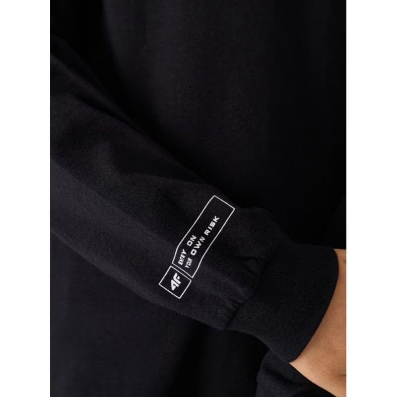 Chlapčenské tričko s dlhým rukávom 4F JUNIOR LONGSLEEVE-JWAW24TLONM294-20S-DEEP BLACK 6