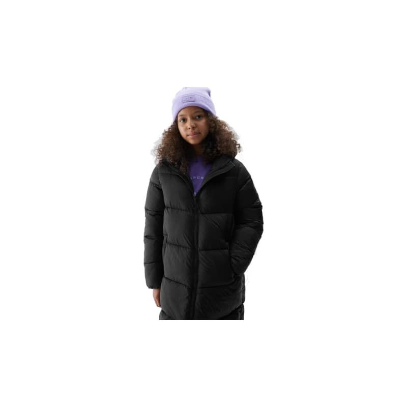 Dievčenská bunda 4F JUNIOR DOWN JACKET-JAW23TDJAF268-21S-BLACK