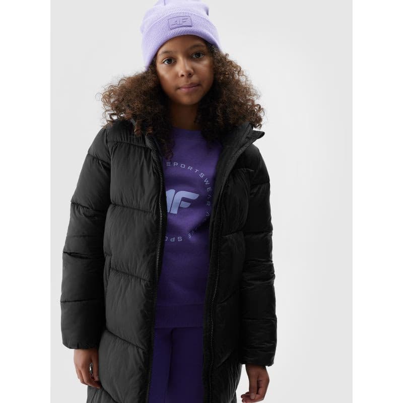 Dievčenská bunda 4F JUNIOR DOWN JACKET-JAW23TDJAF268-21S-BLACK 3