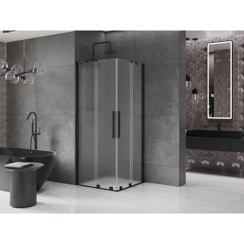 MEXEN/S - Velar Duo sprchovací kút, posuvné dvere 90 x 90, dekor, čierna 871-090-090-32-70 6