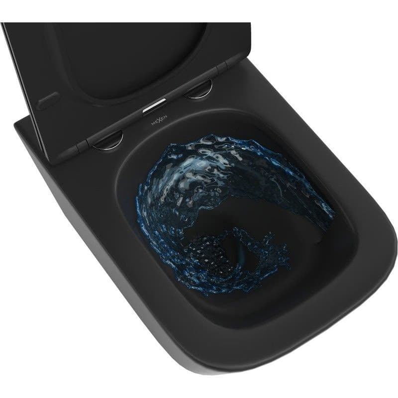 MEXEN - Teo Závesná WC misa Rimless Tornado, čierna mat 3385XX85T 4