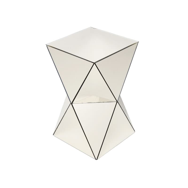 Luxury zrkadlový príručný stolík béžový 32x32 cm