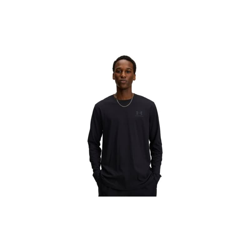 Pánske tričko s dlhým rukávom UNDER ARMOUR UA SPORTSTYLE LEFT CHEST LS-BLK
