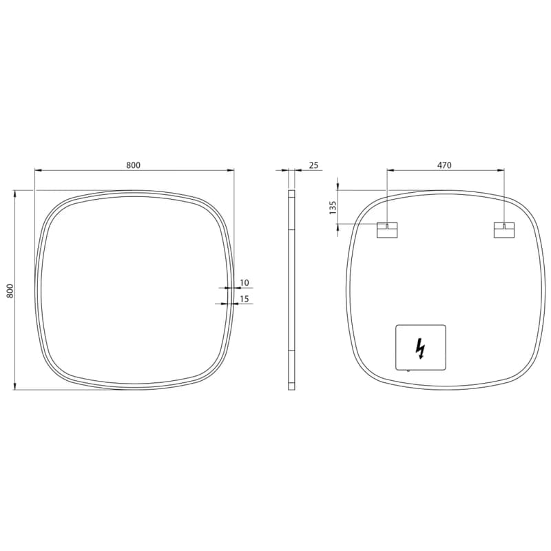 SAPHO - BUTO zrkadlo s LED osvetlením 80x80cm BU080 2