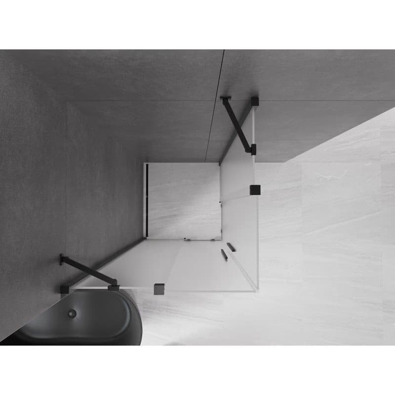 MEXEN/S - Velar Duo sprchovací kút, posuvné dvere 80 x 80, dekor, čierna 871-080-080-32-70 5