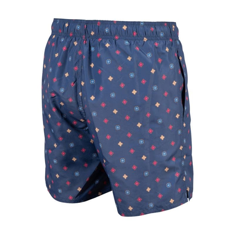 Pánske plavky ARENA MENS BEACH BOXER ALLOVER-540-grey blue microflowers multi 5