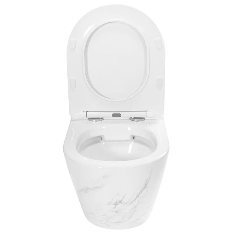 REA - Závesná WC misa vrátane sedátka Carlos Nature Marble REA-C6606 5