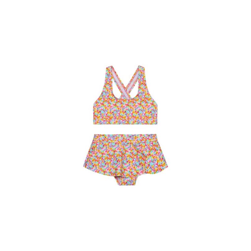 Dievčenské plavky COLOR KIDS Bikini W. Skirt, AOP-8714-Cabbage