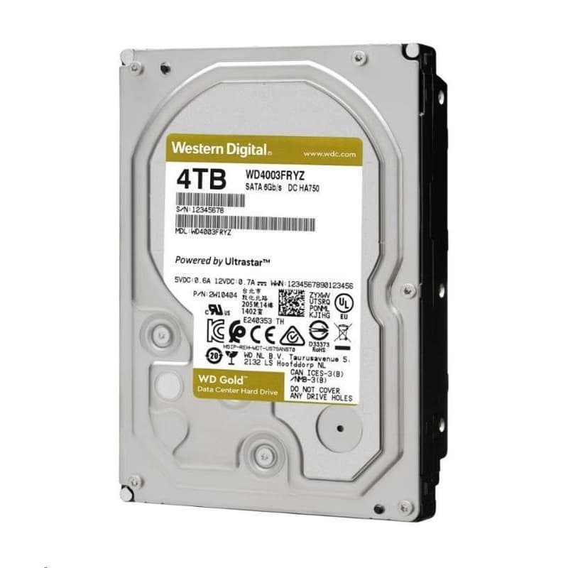 WD GOLD WD4004FRYZ 4TB SATA/6Gb/s 256MB cache 7200 ot., CMR, Enterprise 3