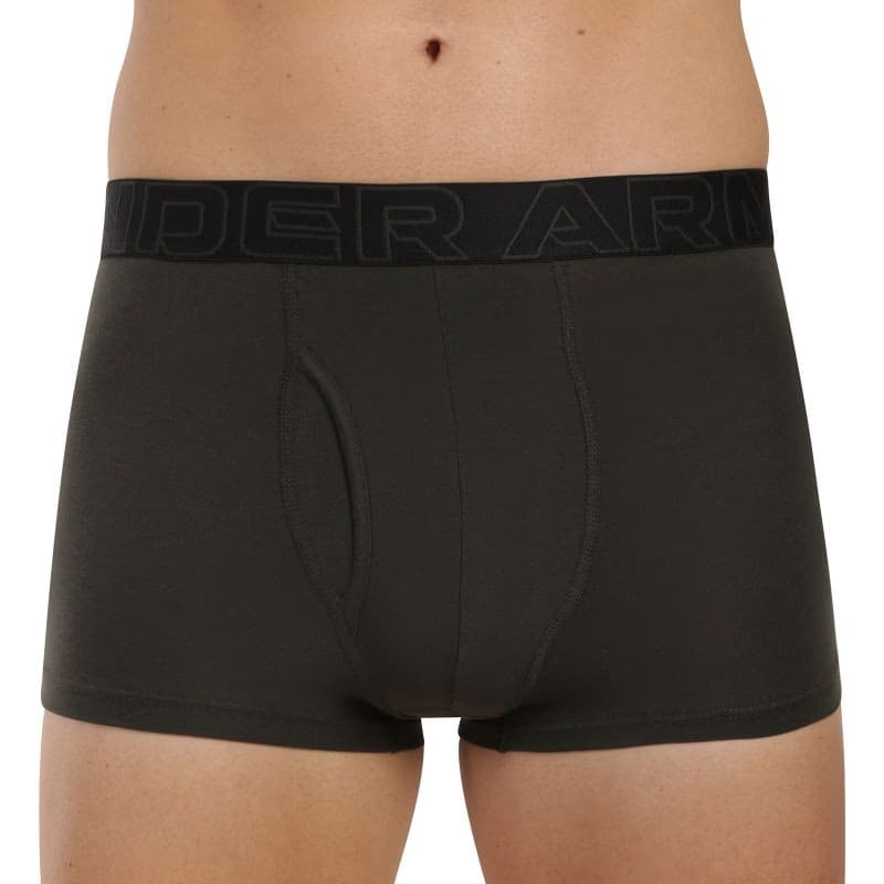 Pánske boxerky UNDER ARMOUR 3 PACK-UA PERFORMANCE COTTON - PRINT 3 inch-GRN 3