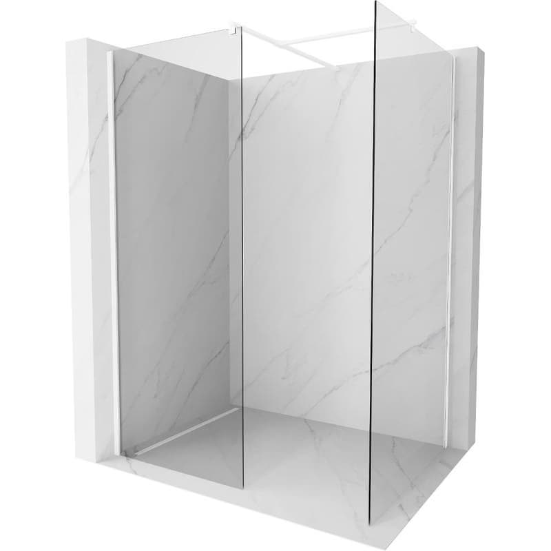 MEXEN/S - Kioto Sprchová zástena Walk-in 100 x 100, transparent, biela 800-100-202-20-00-100