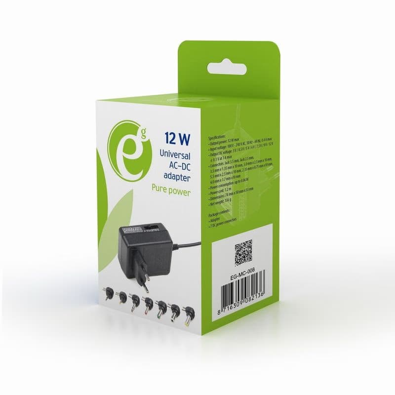 GEMBIRD Univerzálny AC-DC adaptér EG-MC-008, 12W, 7 konektorov 5