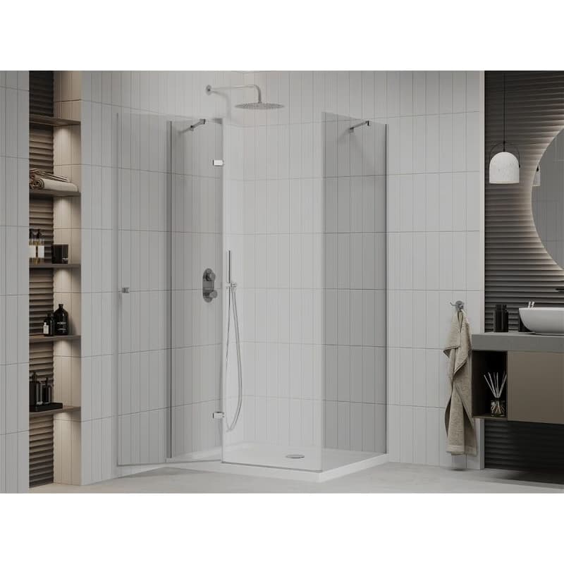 MEXEN/S - Roma sprchovací kút 90x100, kyvný, číre sklo, chróm + vanička 854-090-100-01-00-4010 3