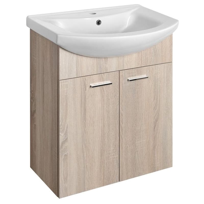 AQUALINE - ZOJA umývadlová skrinka 61,5x74x32,5cm, dub platin, 2x dvierka 51163
