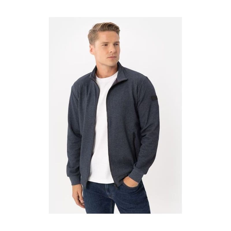 Pánska mikina so zipsom VOLCANO B-SWED-600M-NAVY MEL 2