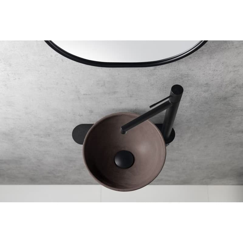 SAPHO - MINOR betónové umývadlo na dosku, priemer 26cm, tmavo hnedá mat MR26015 5