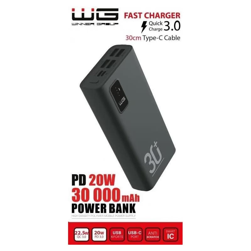 WG - Power Bank 30000 mAh, USB-C PD 20W, čierna 2