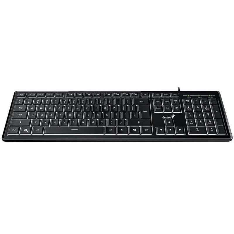 Genius SlimStar 820 Klávesnica, drôtová, podsvietená, copilot kláves, CZ+SK layout, USB, čierna