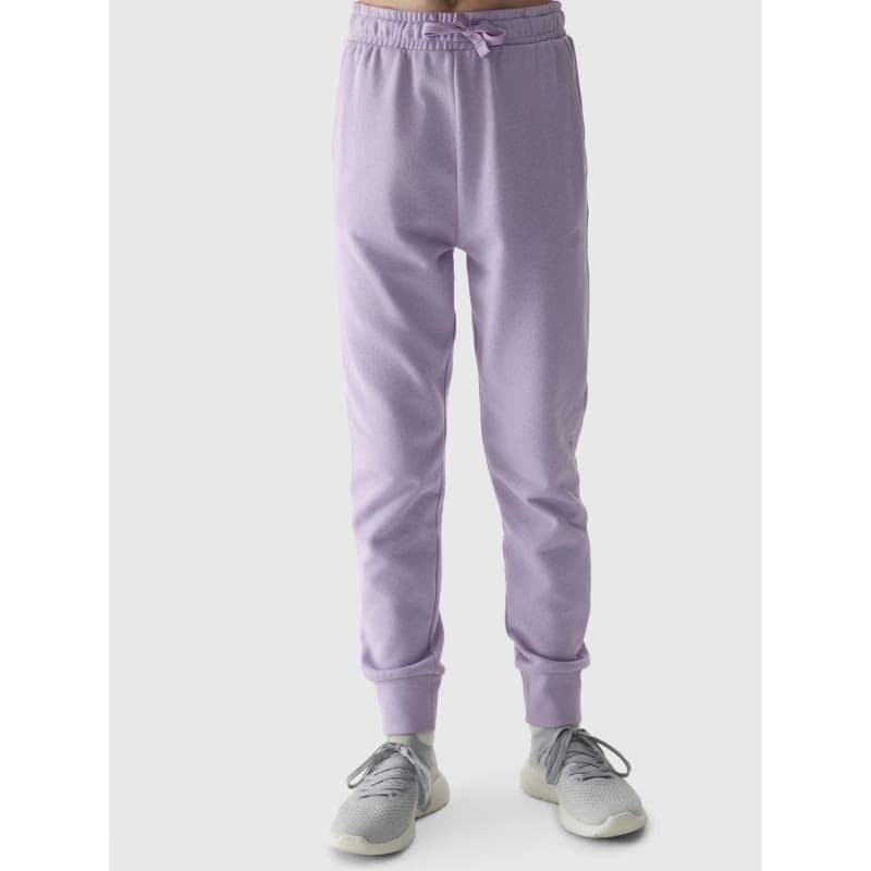 Dievčenské tepláky 4F JUNIOR TROUSERS-4FJWSS24TTROF587-52S-LIGHT VIOLET 3