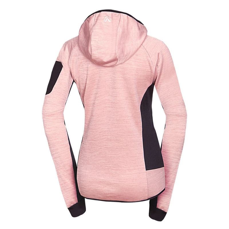 Dámska turistická mikina so zipsom NORTHFINDER COLEEN-521roseblack 4