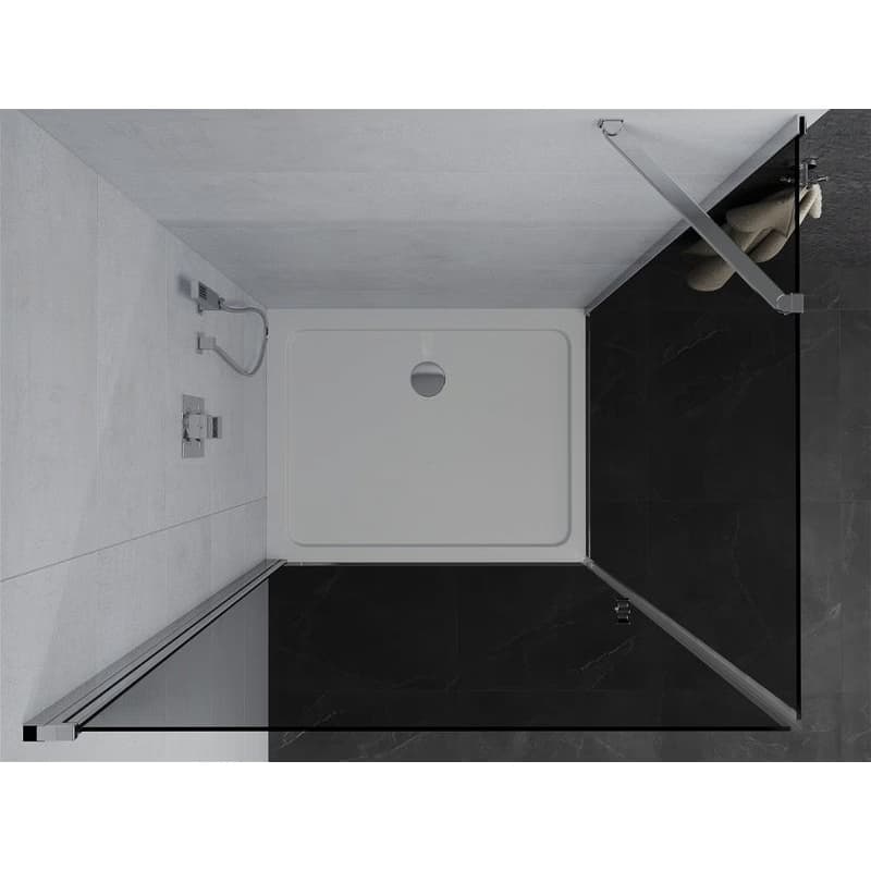 MEXEN/S - Pretória sprchovací kút 80x90, grafit, chróm + sprchová vanička vrátane sifónu 852-080-090-01-40-4010 6