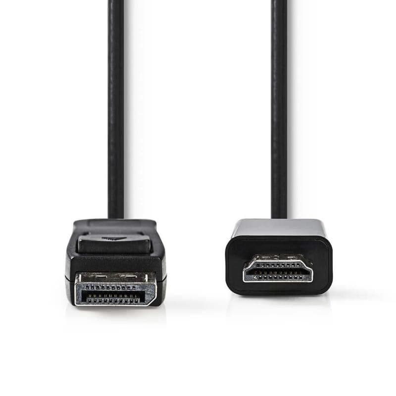 Nedis CCGB37100BK20 - DisplayPort - HDMI Kábel | DisplayPort Zástrčka - HDMI Konektor | 2 m | Čierna farba