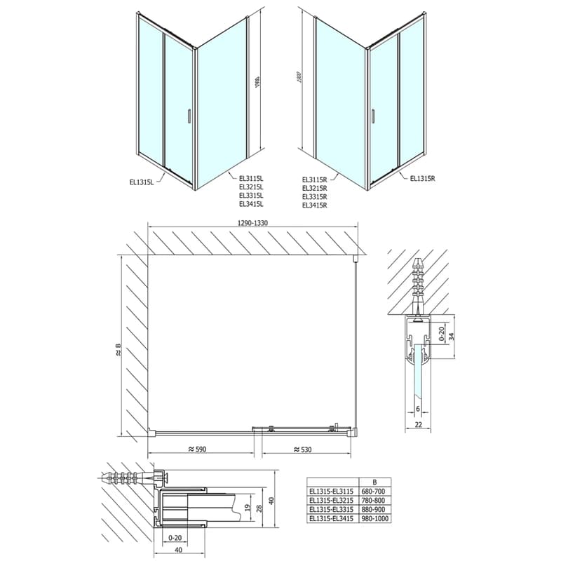POLYSAN - EASY obdĺžniková sprchová zástena 1300x700 L/P varianta EL13153115 2