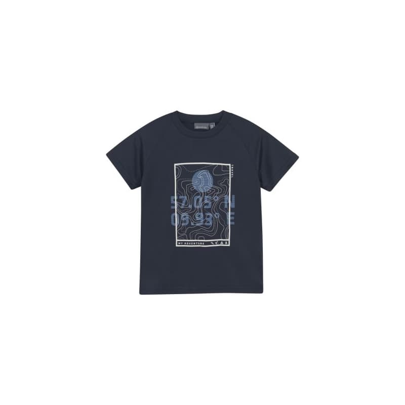 Chlapčenské tričko s krátkym rukávom COLOR KIDS Boys T-shirt W. Print - S S-7850-Total Eclipse