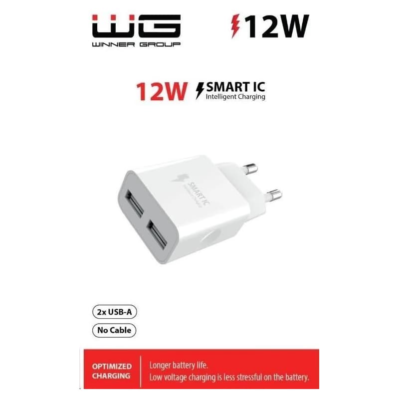 WG - Sieťová nabíjačka 2x USB-A 2, 4A, white 2