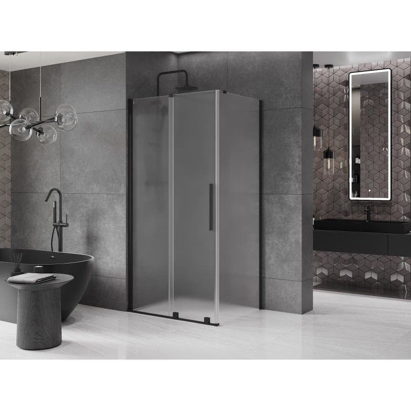 MEXEN/S - Velár sprchovací kút, posuvné dvere 110 x 80, dekor, čierna 871-110-080-31-70 6