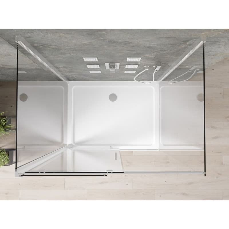 MEXEN/S - OMEGA sprchovací kút 3-stenný 100x80, transparent, chróm + vanička vrátane sifónu 825-100-080-01-00-3s-4010 5