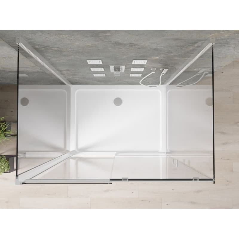 MEXEN/S - OMEGA sprchovací kút 3-stenný 100x80, transparent, chróm + vanička vrátane sifónu 825-100-080-01-00-3s-4010 6