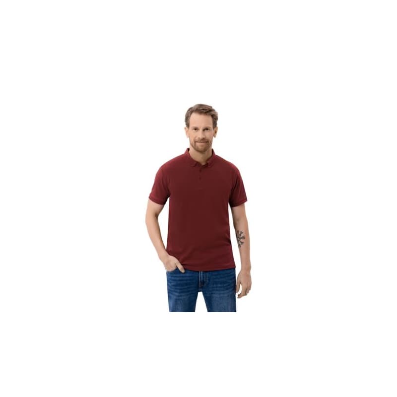Pánske polo tričko s krátkym rukávom VOLCANO VOLVI-403-BURGUNDY