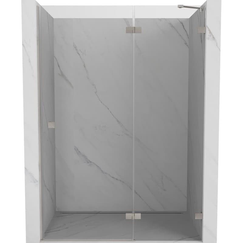 MEXEN/S - Lunar sprchové dvere krídlové pravé 140, transparent, nikel kartáčovaný 834-140-000-97-00-P