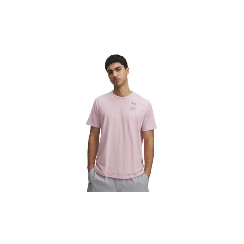Pánske tričko s krátkym rukávom UNDER ARMOUR UA M 60 40S EVOL LOGO SS-PNK